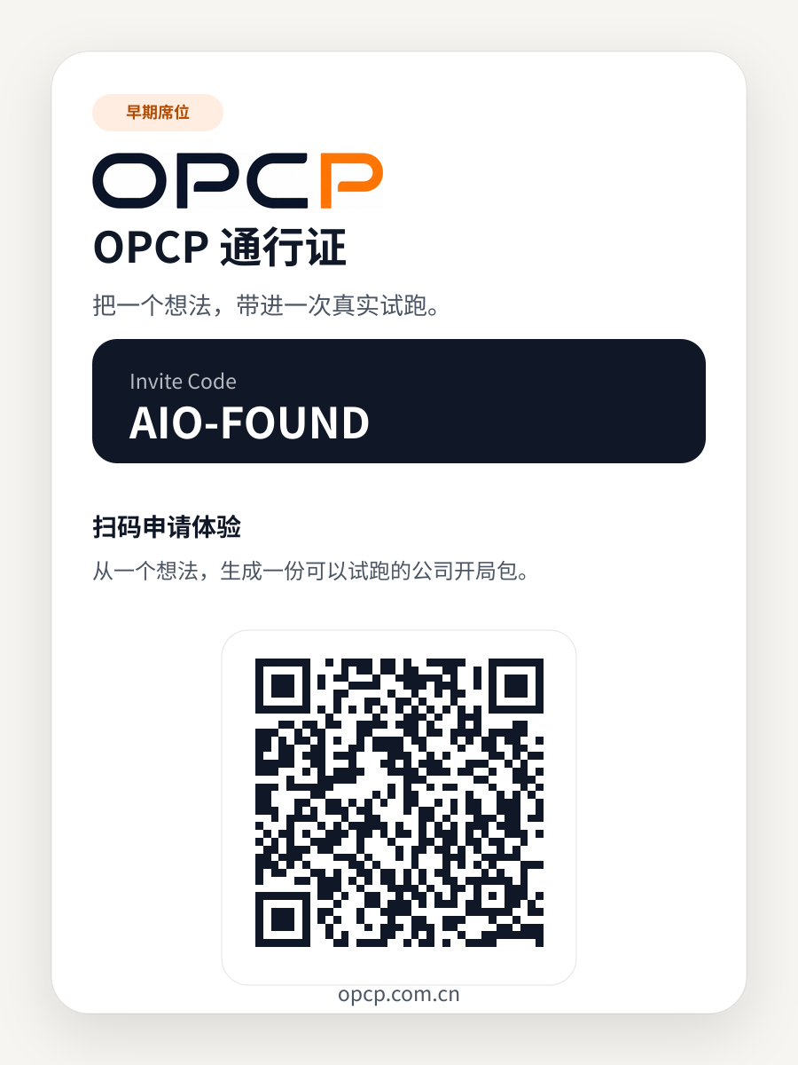 AIO-FOUND OPCP 通行证二维码海报